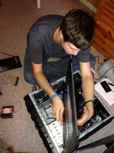 Sam building a computer 